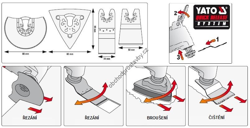 Multifunkční oscilační bruska YATO 300W YT-82220
