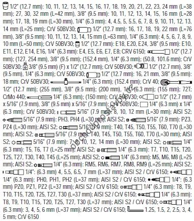 Sada nářadí, bity, gola sada YATO 1/2",3/8",1/4" XL 173 ks YT-38931