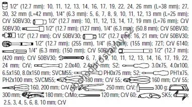Sada nářadí, klíče, bity, gola sada YATO 1/4",1/2" XXXL 79 ks YT-38911