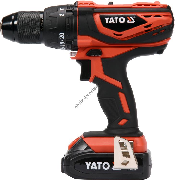 Akumulátorová 18V vrtačka YATO s příklepem, 13mm, 40Nm, YT-82788, kufr