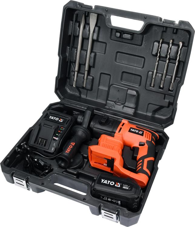 Kombinované vrtací kladivo YATO akumulátorová 18V 3Ah, SDS plus, YT-82770