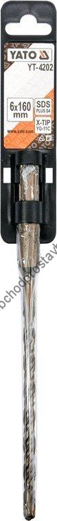 Vrták YATO do železobetonu SDS+ 6x160mm kvalitní YT-4202 X-TIP