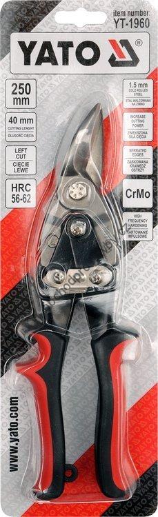 Nůžky na plech YATO, levostranné, kalené, CrMo 250mm YT-1960