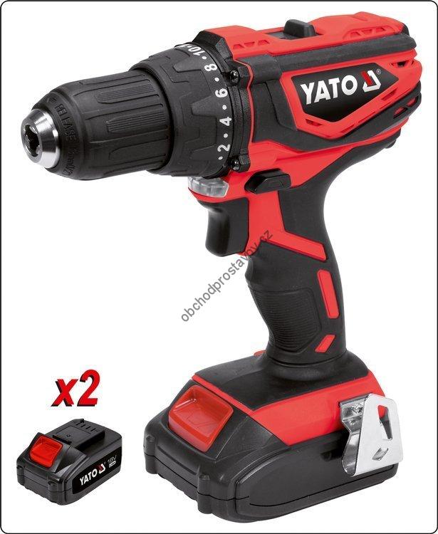Akumulátorová 18V vrtačka YATO 13mm, 40Nm, 2x3Ah Li-Ion YT-82784