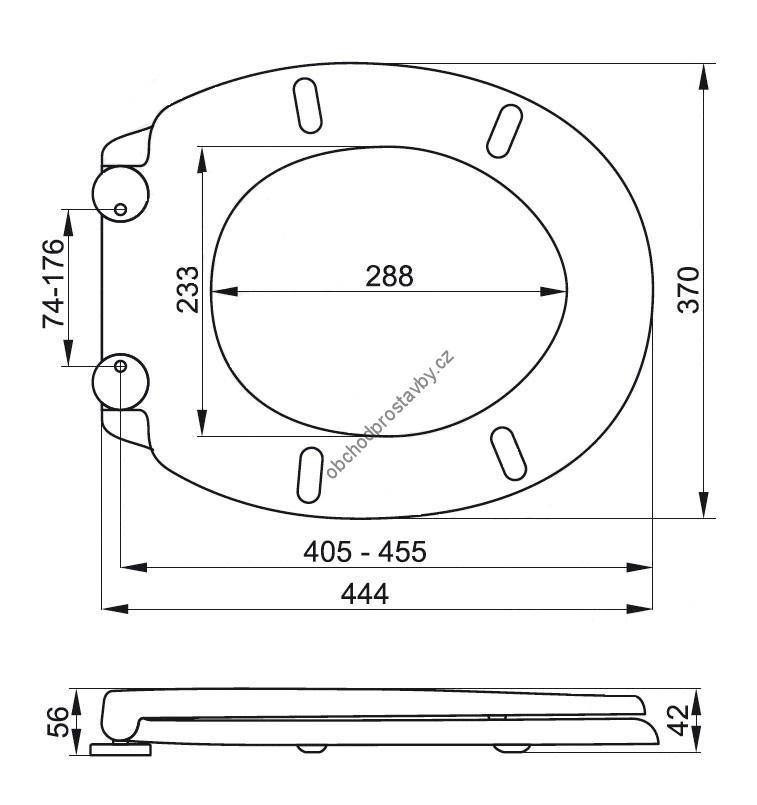 WC deska samosklápěcí,volně padající FALA bílá duroplast TO-75470