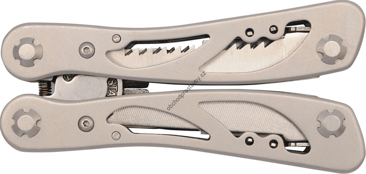 Multifunkční nůž, kleště YATO nerez 9 nástrojů s praktickým pouzdrem YT-76043