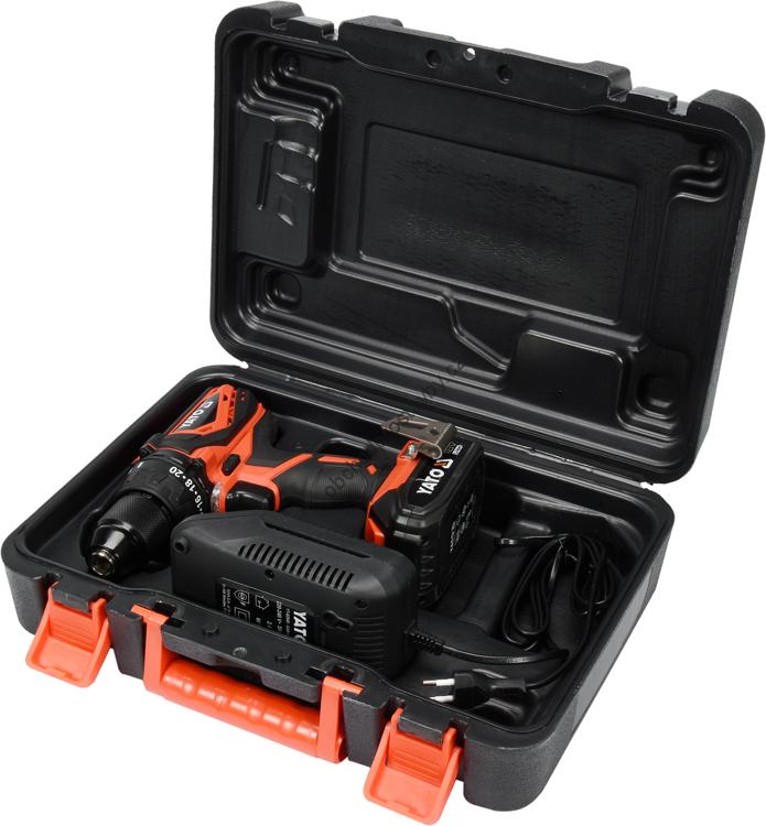 Akumulátorová 18V vrtačka YATO s příklepem, 13mm, 40Nm, YT-82788, kufr