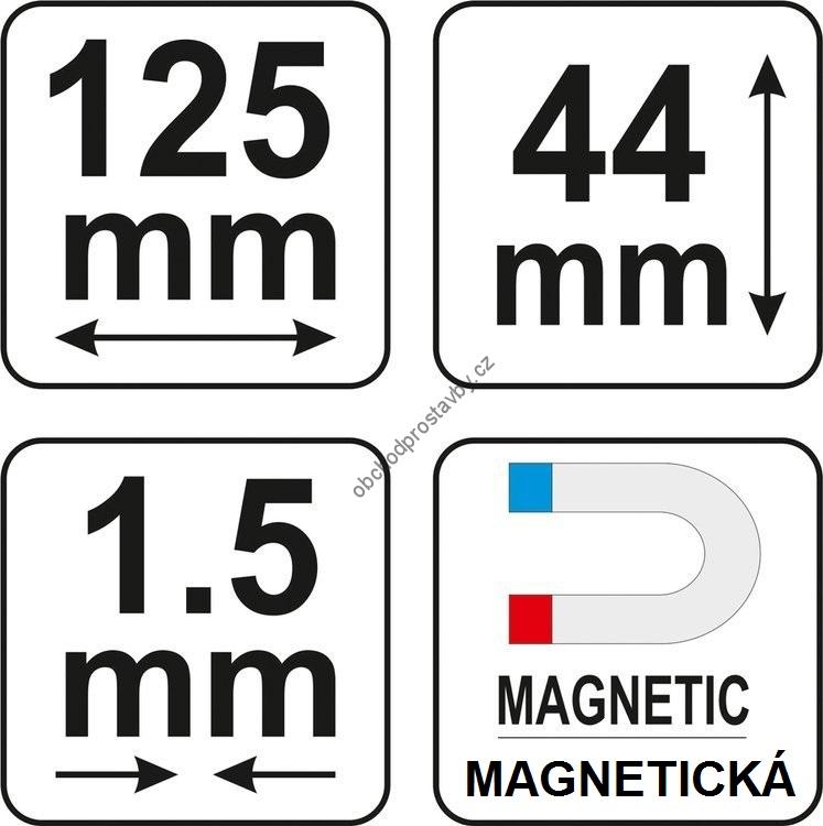 Šablona na profily YATO, malá 125mm magnetická YT-3735