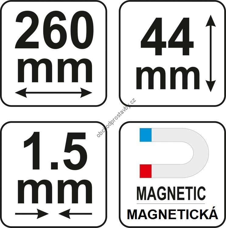 Šablona na profily YATO, střední 260mm magnetická YT-3736