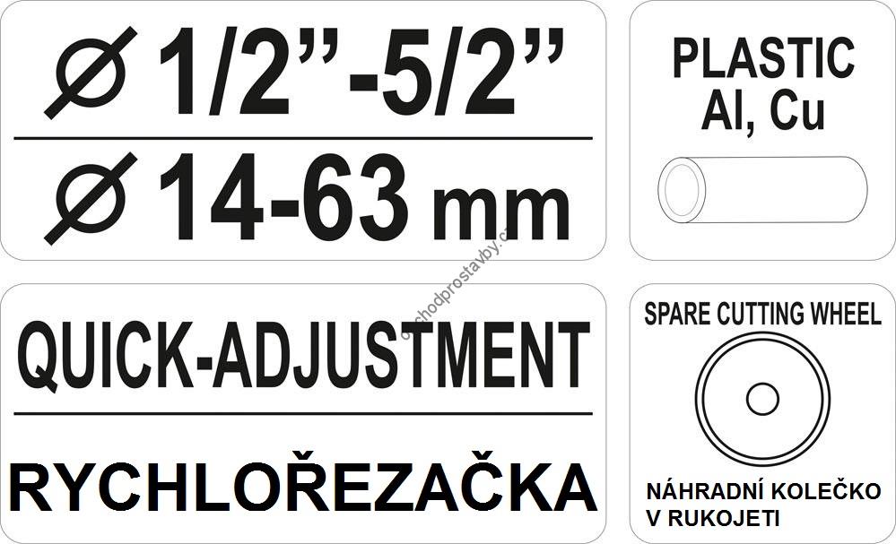 Řezačka na trubky YATO, řezač trubek 14-63mm, rychlořezačka YT-2234