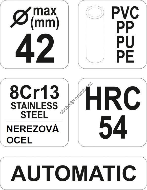 Instalatérské nůžky YATO na plastové trubky PPR a PEX do 42mm YT-2231