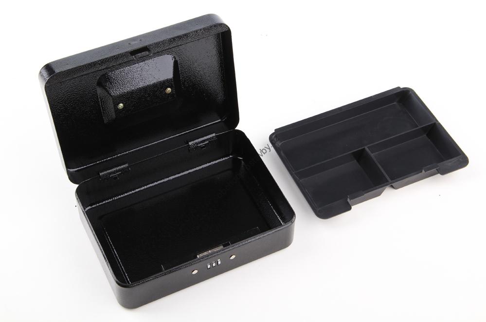 Přenosná příruční pokladna se zámkem na heslo VOREL, 250x180x90 mm, 3 přihrádky TO-78628