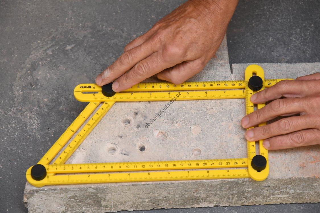 Pokosník, úhloměr nastavitelný k přenášení úhlů VOREL, plastový TO-18470