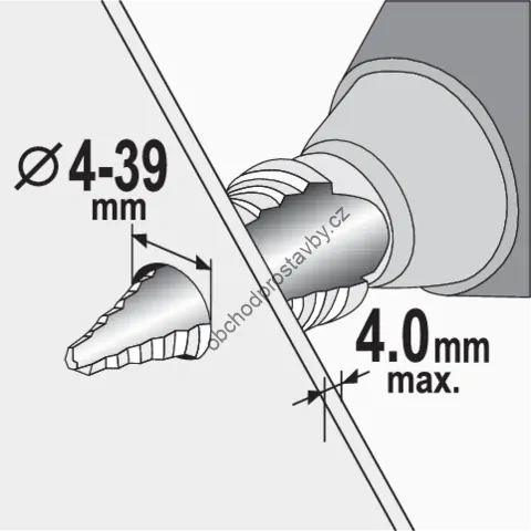 Sada stupňovitých vrtáků 4ks 4-39 mm STHOR TO-22617
