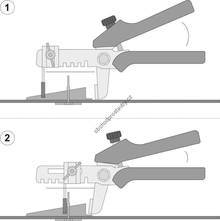 Nivelační systém VOREL na obklady a dlažbu, 50ks spon + 50ks klínů TO-04691
