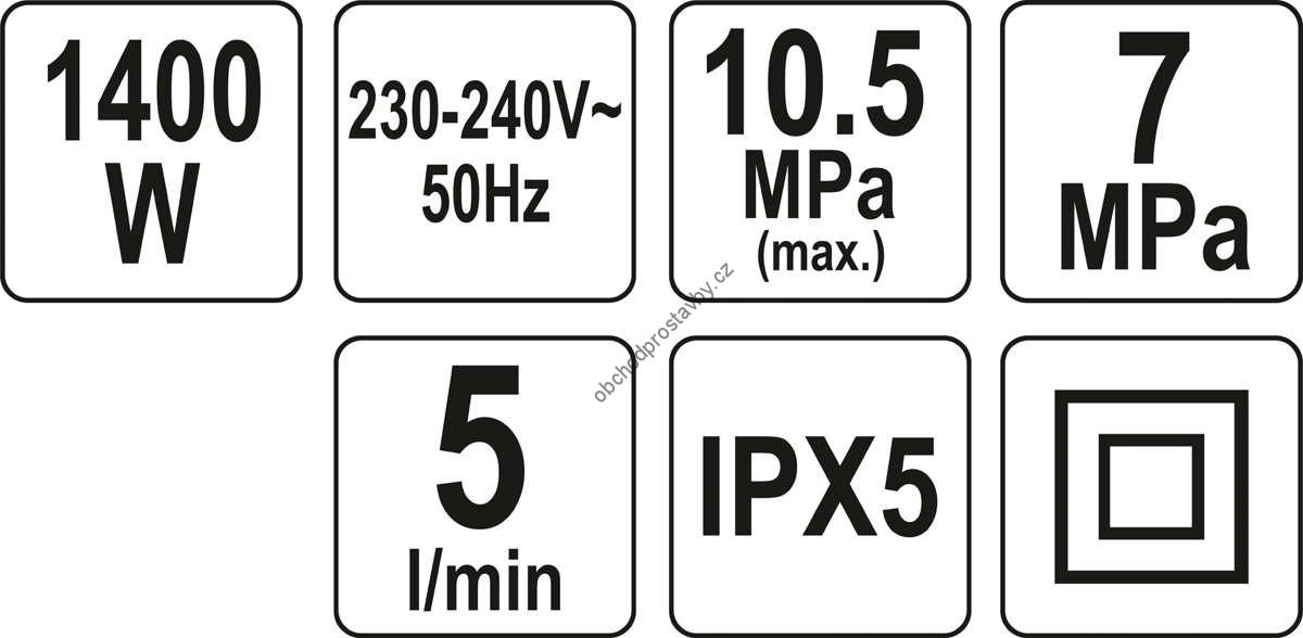 Tlaková myčka, vapka YATO, 1400W, tlak 105bar, s příslušenstvím YT-85910