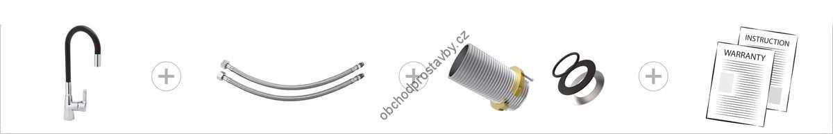 Vodovodní páková baterie FALA flexible, dřezová, stojánková, chromovaná, ohebná, flexibilní, zelená TO-75709