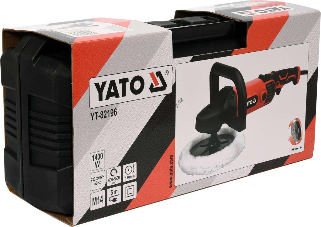 YATO Leštička karoserií 230V, výkon 1400W, kotouč 180mm, 5m kabel, YT-82196