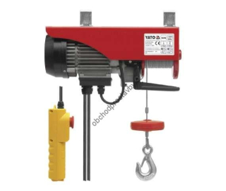 Elektrický stavební naviják YATO, vrátek, kočka, 600/300kg, 1050W, 11m s redukční kladkou YT-5905