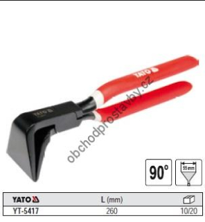 Klempířské kleště falcovací YATO zahnuté 90° 280mm YT-5417