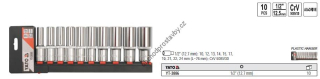 Sada nástrčných klíčů gola YATO 1/2" prodloužené 10ks YT-38861