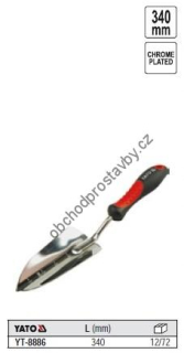 Zahradní lopatka sázecí chromovaná se stupnicí YATO 340mm YT-8886